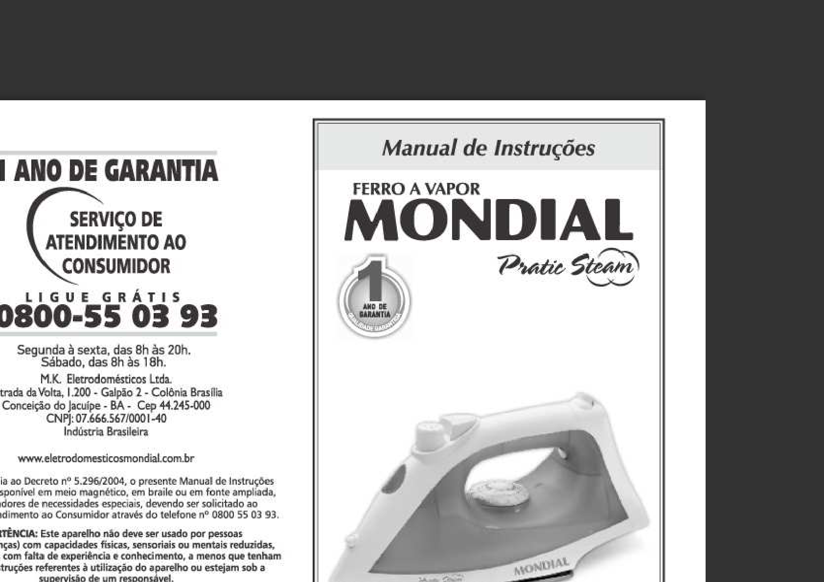 Mondial Ferro a Vapor Mondial Pratic Steam F-30