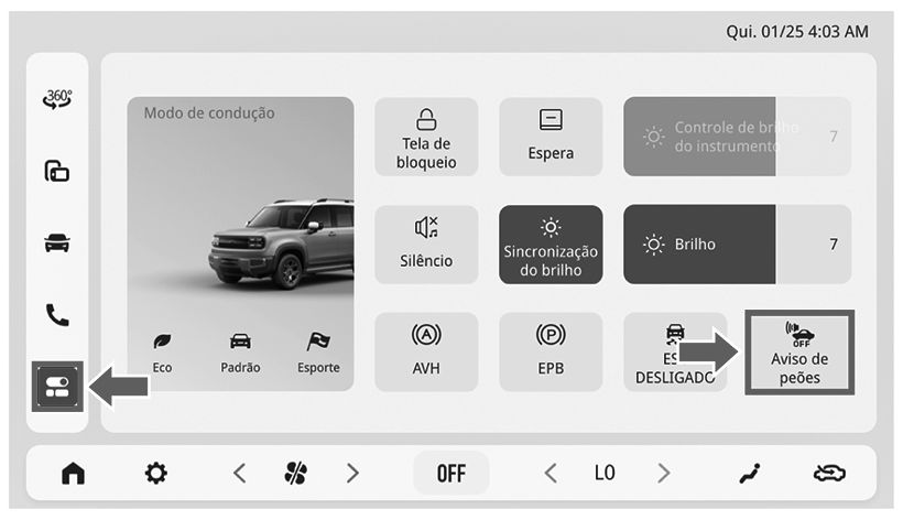 Amaciamento de veículo novo - Figura do manual 119, Chevrolet Spark EUV