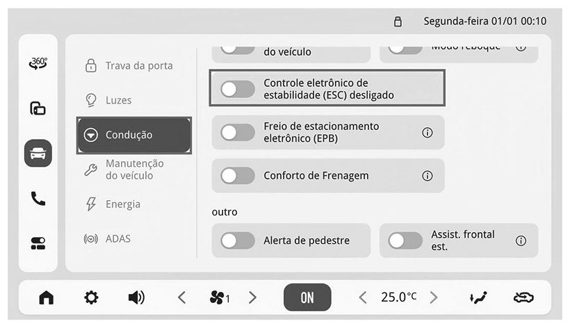 Controle eletrônico de estabilidade (ESC) - Figura do manual 127, Chevrolet Spark EUV