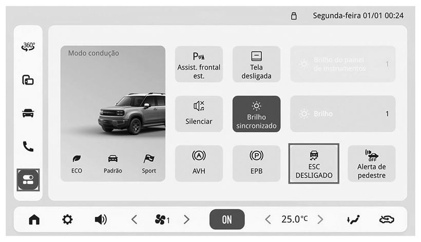 Controle eletrônico de estabilidade (ESC) - Figura do manual 127, Chevrolet Spark EUV