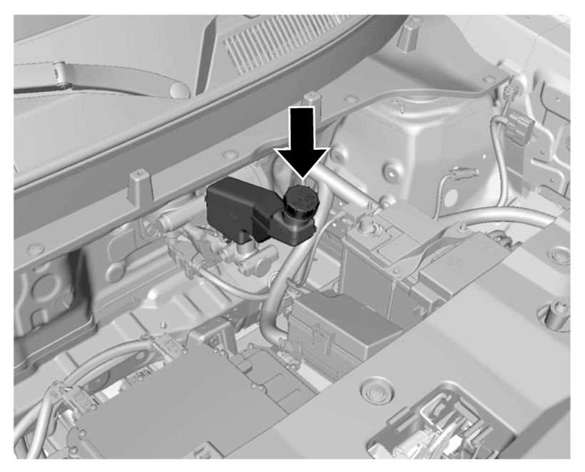 Reabastecimento do fluido de freios - Figura do manual 165, Chevrolet Spark EUV