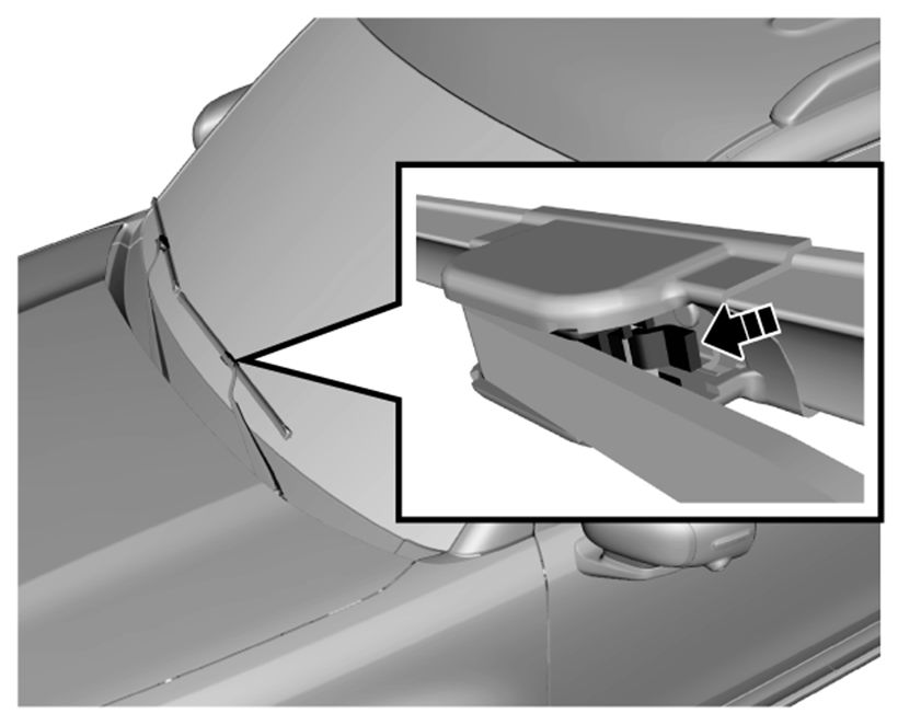 Substituição da palheta do limpador traseiro - Figura do manual 166, Chevrolet Spark EUV