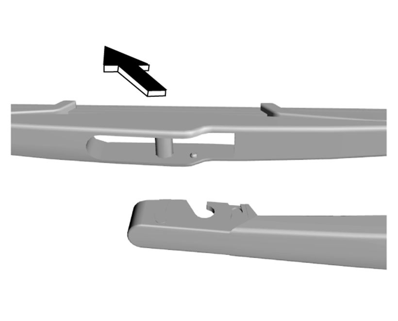 Substituição da palheta do limpador traseiro - Figura do manual 166, Chevrolet Spark EUV