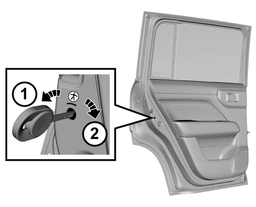 Trava de segurança para crianças - Figura do manual 16, Chevrolet Spark EUV