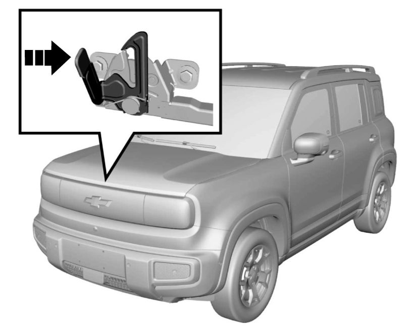 Abra o capô do motor - Figura do manual 17, Chevrolet Spark EUV