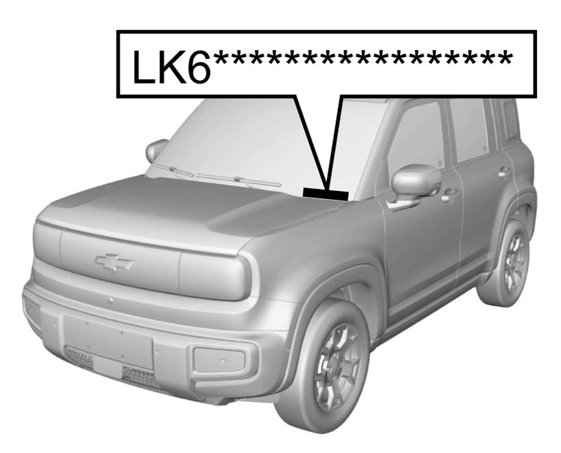 Número de identificação do veículo em relevo - Figura do manual 192, Chevrolet Spark EUV