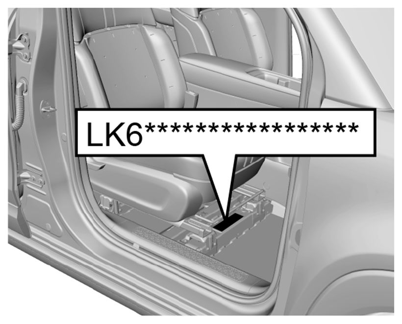 Número de identificação do veículo em relevo - Figura do manual 192, Chevrolet Spark EUV