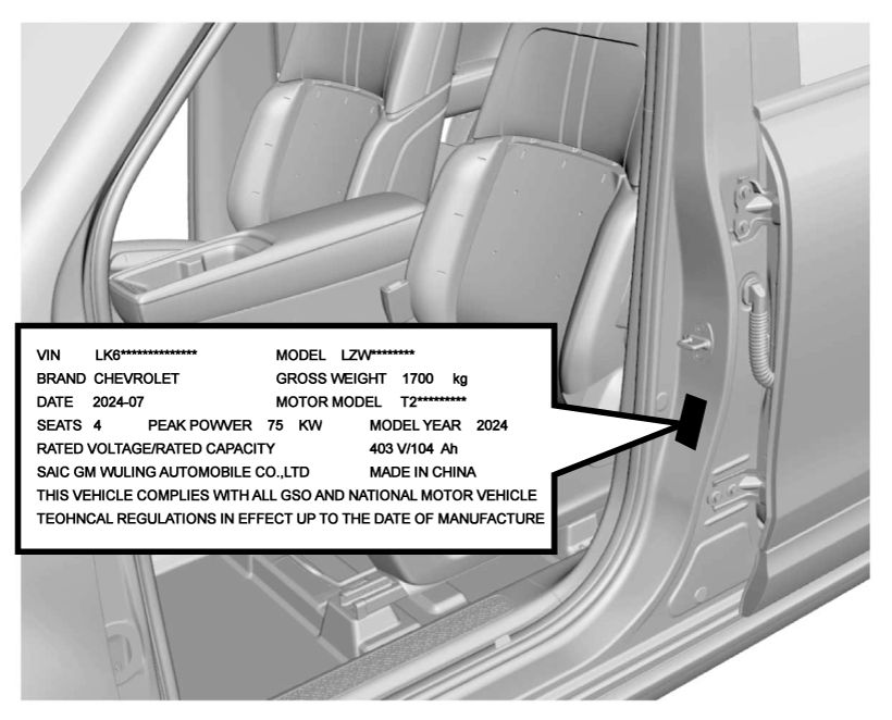 Nº da marca do número de produção do motor elétrico - Figura do manual 193, Chevrolet Spark EUV