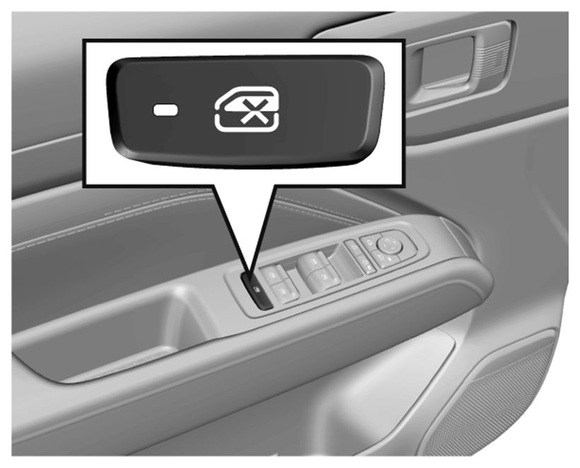 Destravamento/travamento dos vidros com um botão - Figura do manual 23, Chevrolet Spark EUV