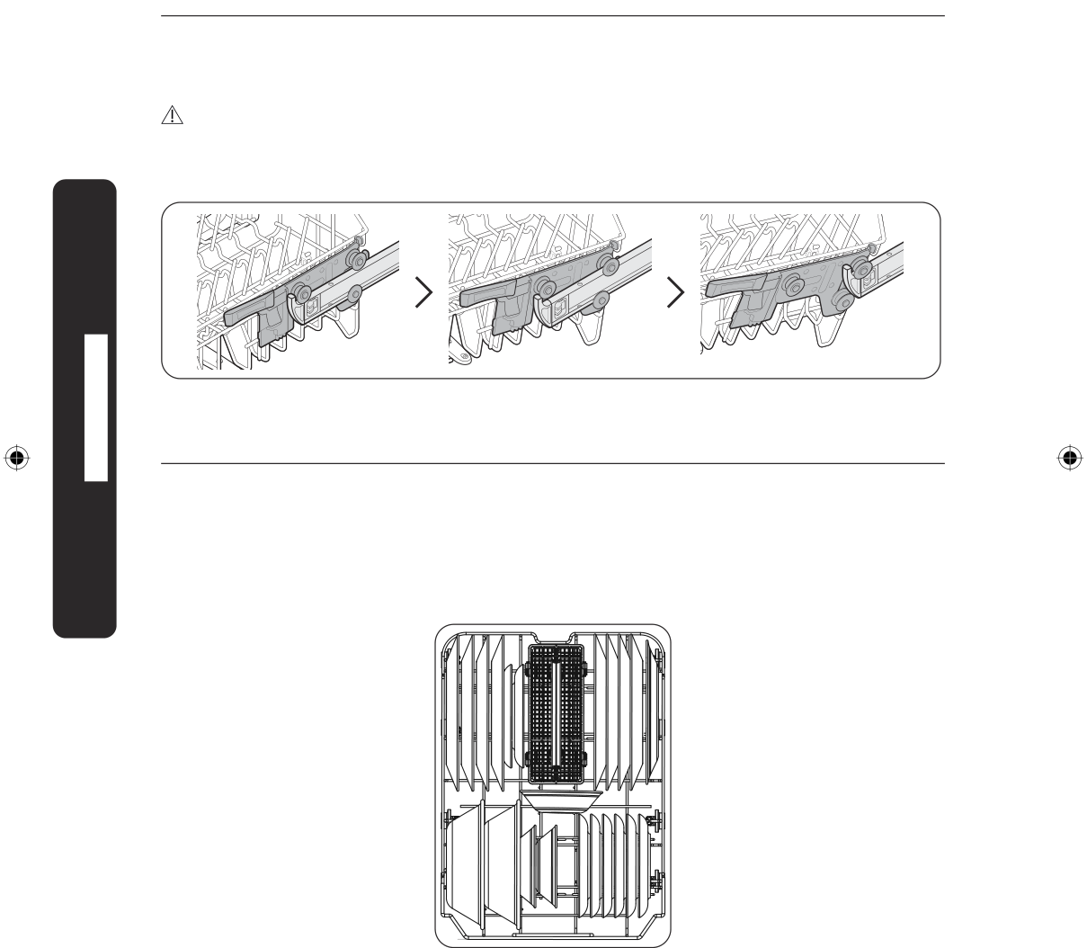 Remover o cesto superior - Ilustração do manual Samsung DW50C6070 (Pág. 18)